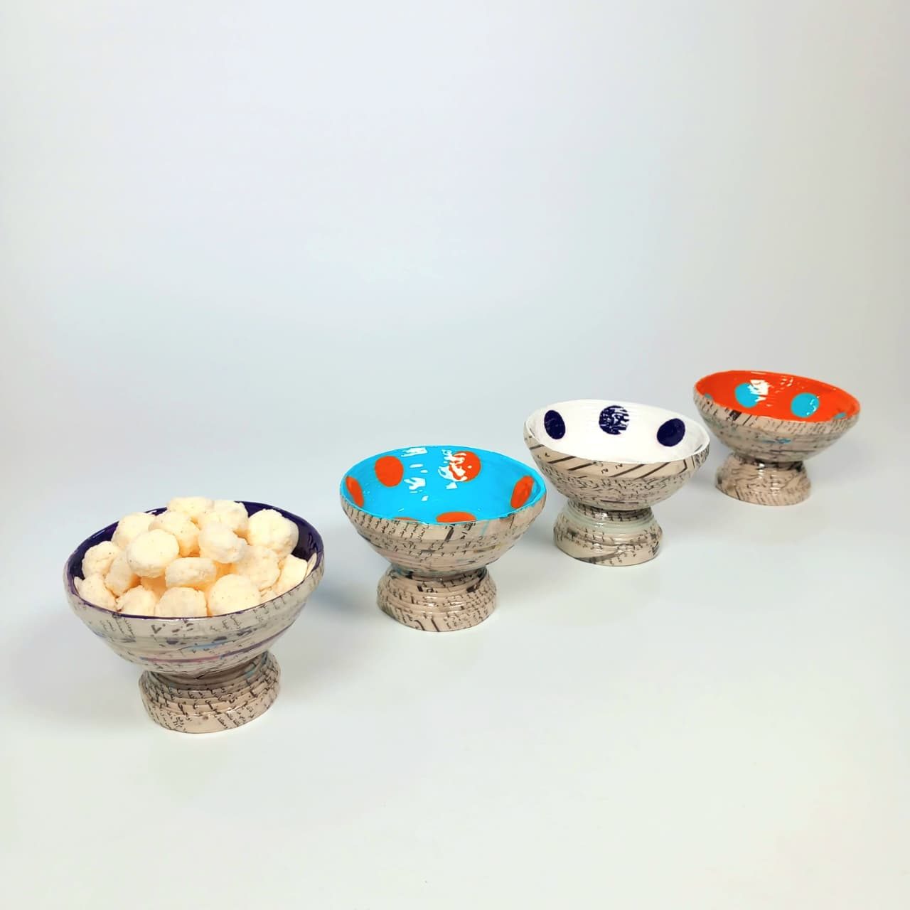 Footed serving bowls